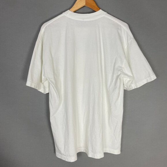 Graphic Tee Abstract Design Playful White T-Shirt Size Large Ring Men Pink Blue - Picture 2 of 8